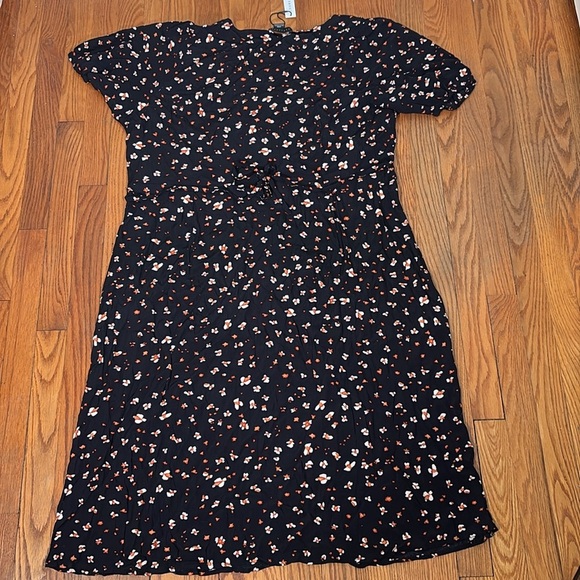 Sanctuary Sweetheart-Neck Puff-Sleeve Midi Dress floral black plus size 20W NWT - Picture 4 of 11